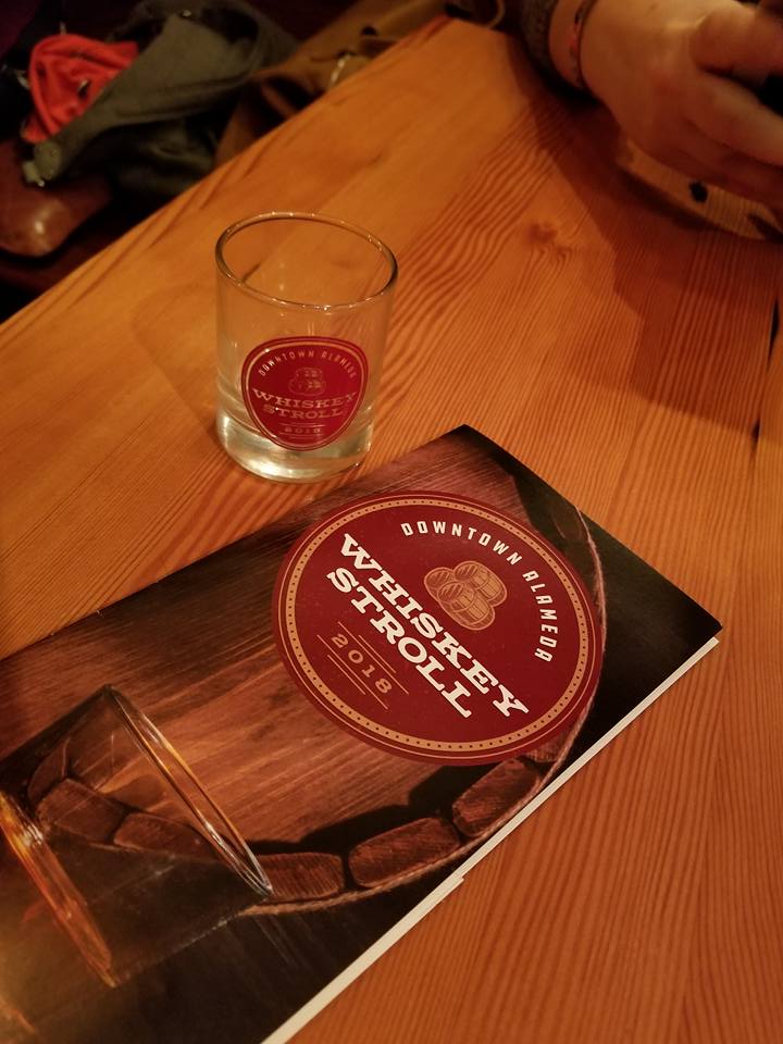 Whiskey Stroll commemorative glass and guide